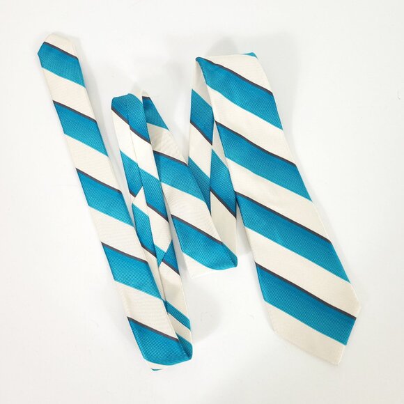 Express Blue Striped Silk Tie - Picture 6 of 6